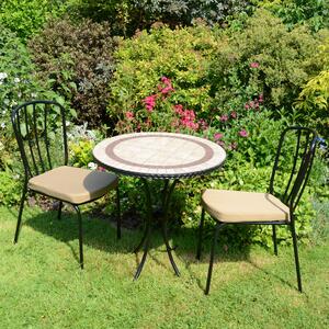 Henderson 71cm Bistro Table with 2 Milton Chairs Set Brown