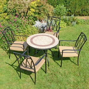 Henderson 91cm Patio Table with 4 Austin Chairs Set Brown