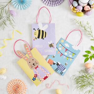 Set of 3 Easter Paper Bags MultiColoured