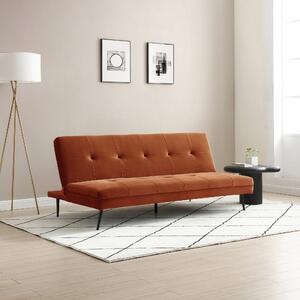 Logan Velvet Sofa Bed Orange