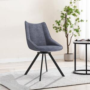 Indus Valley Set of 2 Rocket Upholstered Dining Chairs Charcoal