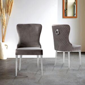 Indus Valley Set of 2 Loom Dining Chairs Grey