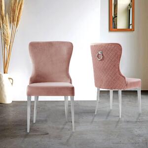 Indus Valley Set of 2 Loom Dining Chairs Blush