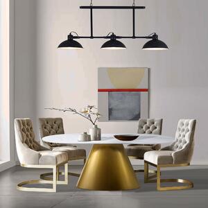 Indus Valley Orbit 6 Seater Oval Dining Table Gold