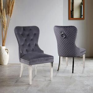Indus Valley Set of 2 Chelsea Dining Chairs Grey