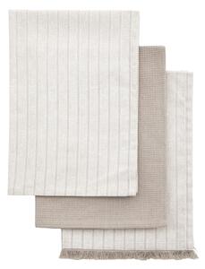 Three Pack Natural Stripe Tea Towel