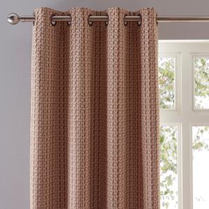 Ryder Check Rust Eyelet Curtains Brown