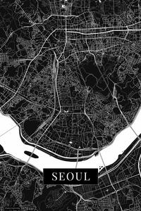 Map Seoul black, (26.7 x 40 cm)