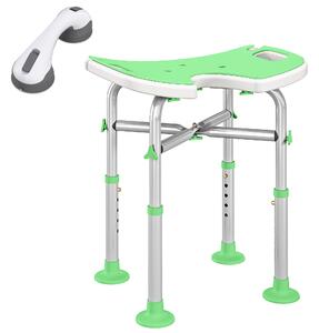 HOMCOM 39-51.5cm 'U' Seat Padded Shower Stool - Green