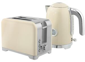 HOMCOM Retro Toaster and Kettle Set - Cream