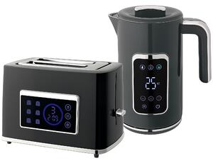 HOMCOM Touch Screen Kettle and Toaster Set - Grey