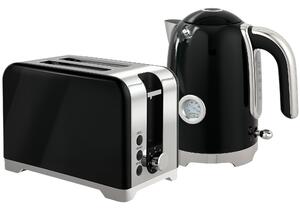 HOMCOM Retro Toaster and Kettle Set - Black