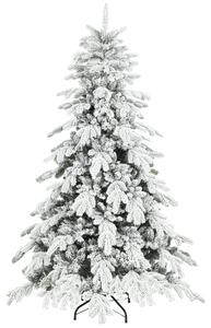 HOMCOM 6ft Super Flocked Christmas Tree - Green/White