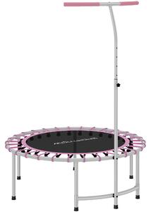 SPORTNOW 40" Fitness Trampoline, Mini Rebounder Trampoline for Adults with 5-Level Adjustable Handle, Indoor Exercise Bungee Rebounder, Max Load 100KG, Purple