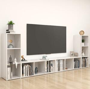 TV Cabinets 4 pcs High Gloss White 107x35x37 cm Chipboard