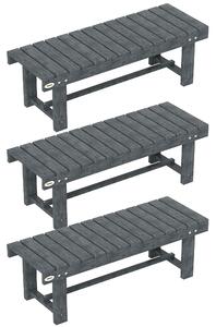 Outsunny 2-Seater Garden Wooden Bench, Grey