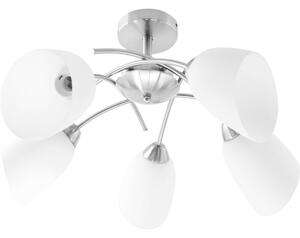 Ceiling Light Activejet NIKITA 5P Nikiel White nickel Metal Glass 200 W (1 Unit)