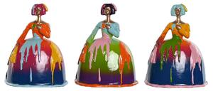 Decorative Figure Home ESPRIT Multicolour Lady 17 x 13 x 21 cm (3 Units)