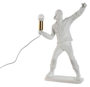 Desk lamp Home ESPRIT White Golden Resin 220 V 32 x 13 x 52 cm