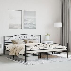 Bed Frame without Mattress Black Steel 180x200 cm Super King