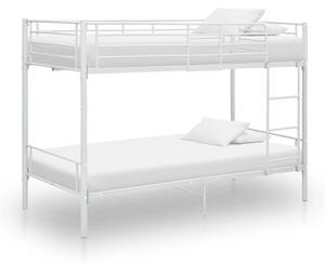 Bunk Bed without Mattress White Metal 90x200cm