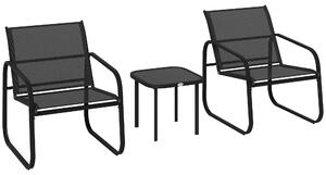 Outsunny Three-Piece Garden Seating Set - Black