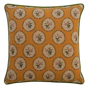 Bobbin Sunshine, Sustainable Feather, Cushion - Andrew Martin Kit Kemp Linen Blend & Viscose Blend & Wool Blend Embroidered & Floral & Weave