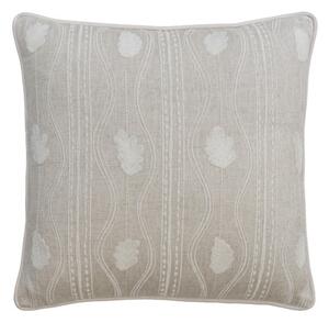 Falling Leaves Ivory, Sustainable Feather, Cushion - Andrew Martin Kit Kemp Linen & Linen Blend Embroidered & Floral