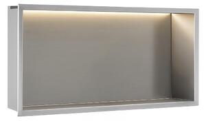 Bathroom shelf LED 30x60 steel brush