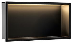 Bathroom shelf LED 30x60 black