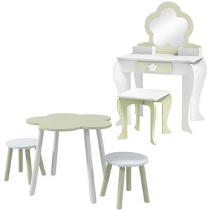 ZONEKIZ Kids Furniture Set 5 PCs, Flower Design, Perfect for Ages 3-5, Colourful & Durable
