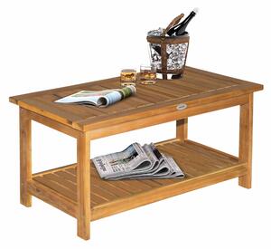 Outsunny Acacia Wood Garden Table, Two-Tier Outdoor Side Table, 45 x 90cm, Ideal for Patio, Deck, and Garden