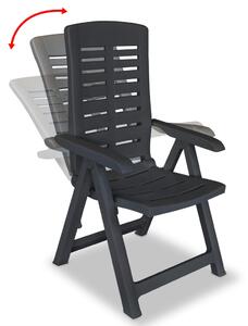 Reclining Garden Chairs 2 pcs Plastic Anthracite