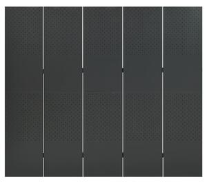 5-Panel Room Divider Anthracite 200x180 cm Steel