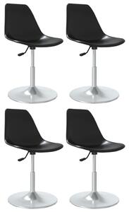 Swivel Dining Chairs 4 pcs Black PP