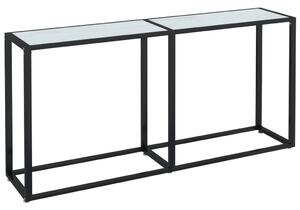 Console Table White Marble 160x35x75.5cm Tempered Glass