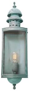 Downing Street Solid Brass Outdoor Lantern, Verdigris