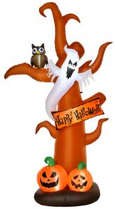 HOMCOM Next Day Delivery 2.7m Halloween Inflatable Tree with Ghost and Pumpkin, LED Lighted for Home Indoor Outdoor