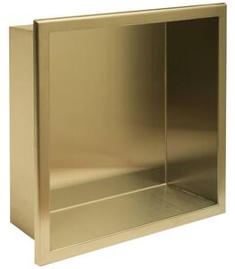 Bathroom shelf 30x30 gold brush