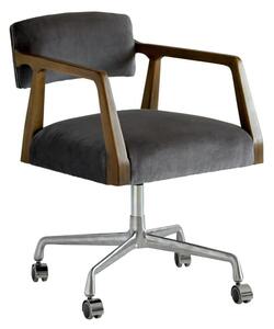 Theo Desk Chair, Chair, Grey - Andrew Martin Velvet