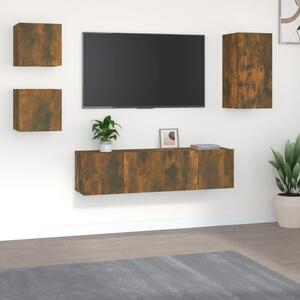 5 Piece TV Cabinet Set Smoked Oak Engineered Wood