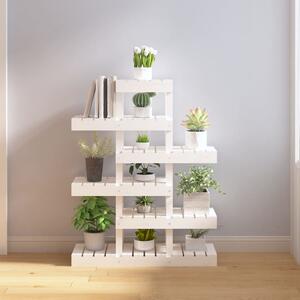 Plant Stand White 85x25x109.5 cm Solid Wood Pine