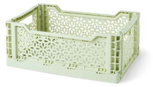 Foldable box medium - Polypropylene. 35 x 25 x 15 cm. - Thyme Green - Søstrene Grene