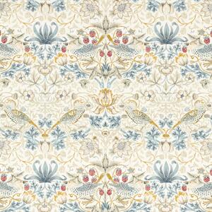 William Morris Strawberry Thief Fabric Linen Plum