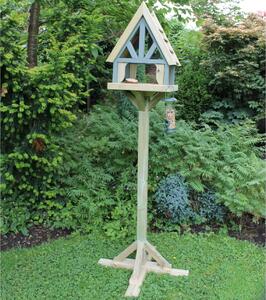 Cookeville Wooden Garden Bird Table With Cottage In Natural