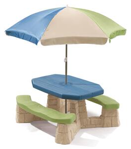Step2 Picnic Table with Umbrella Aqua