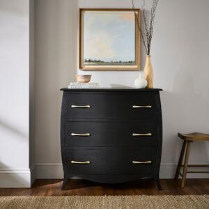 Keiko 3 Drawer Chest, Black Mango Wood Black