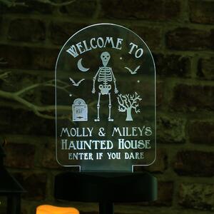 Personalised Halloween Outdoor Solar Light Black