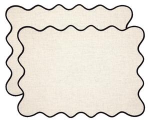 Set of 2 Scalloped Placemats Natural