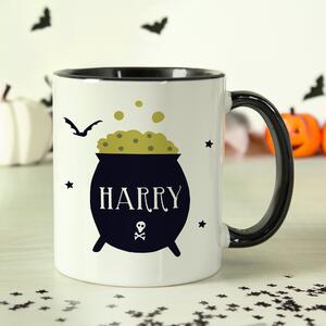 Personalised Halloween Cauldron Mug White